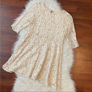 Free People Cream Lace Mini Dress / Top. Small